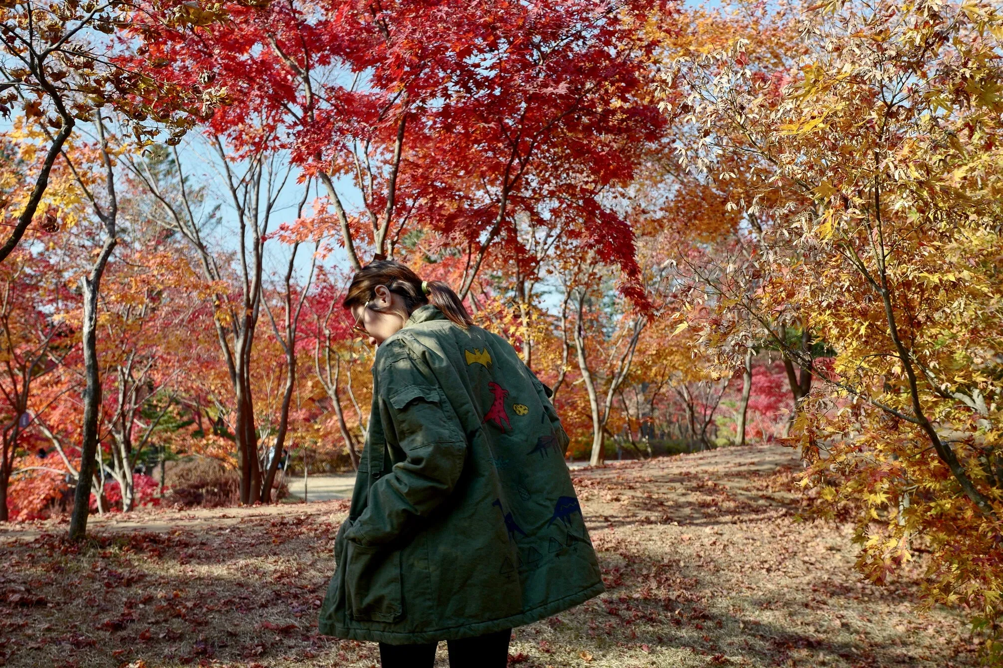 ( BLACK / GREEN ) DINOSAUR UTITILY PADDED JACKET