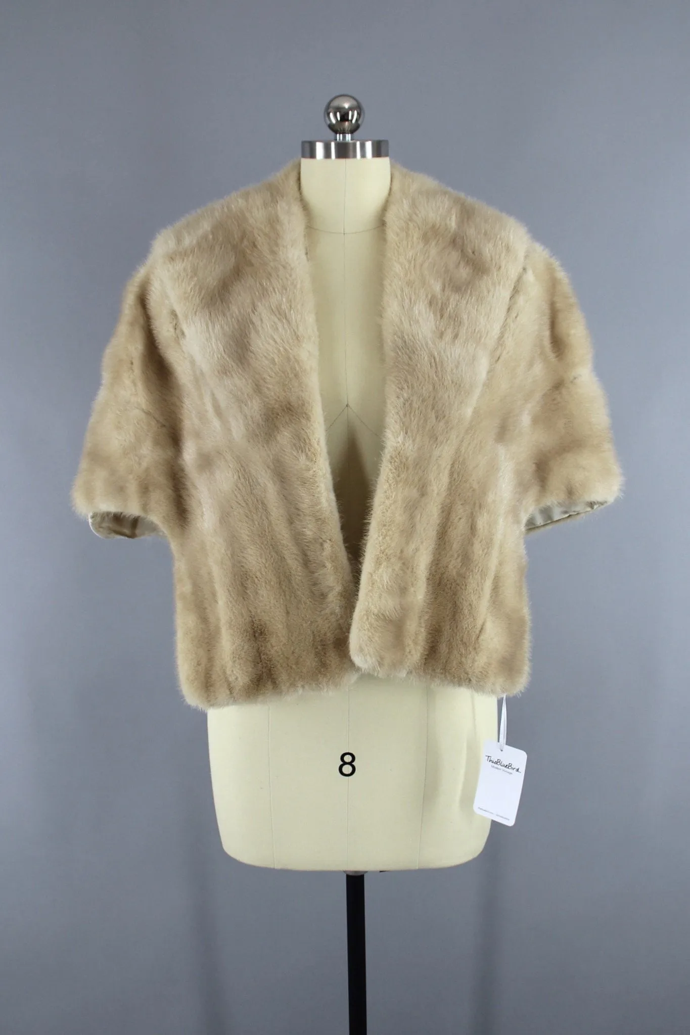 1940s Blonde Mink Vintage Fur Stole Shawl Wrap