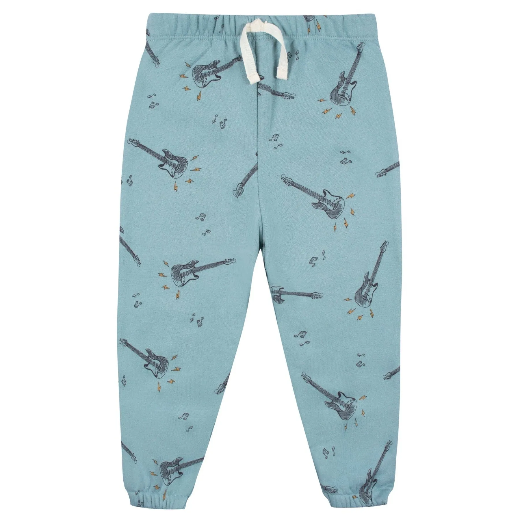 2 piece Top   Pant Set - Teal Guitars