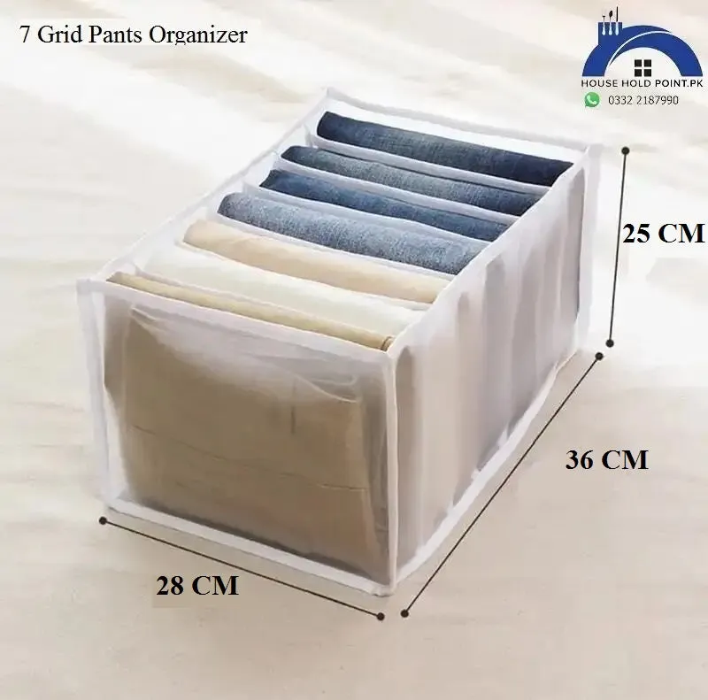 7 Grids Pants Organizer (Large Size)(Pack Of 3)