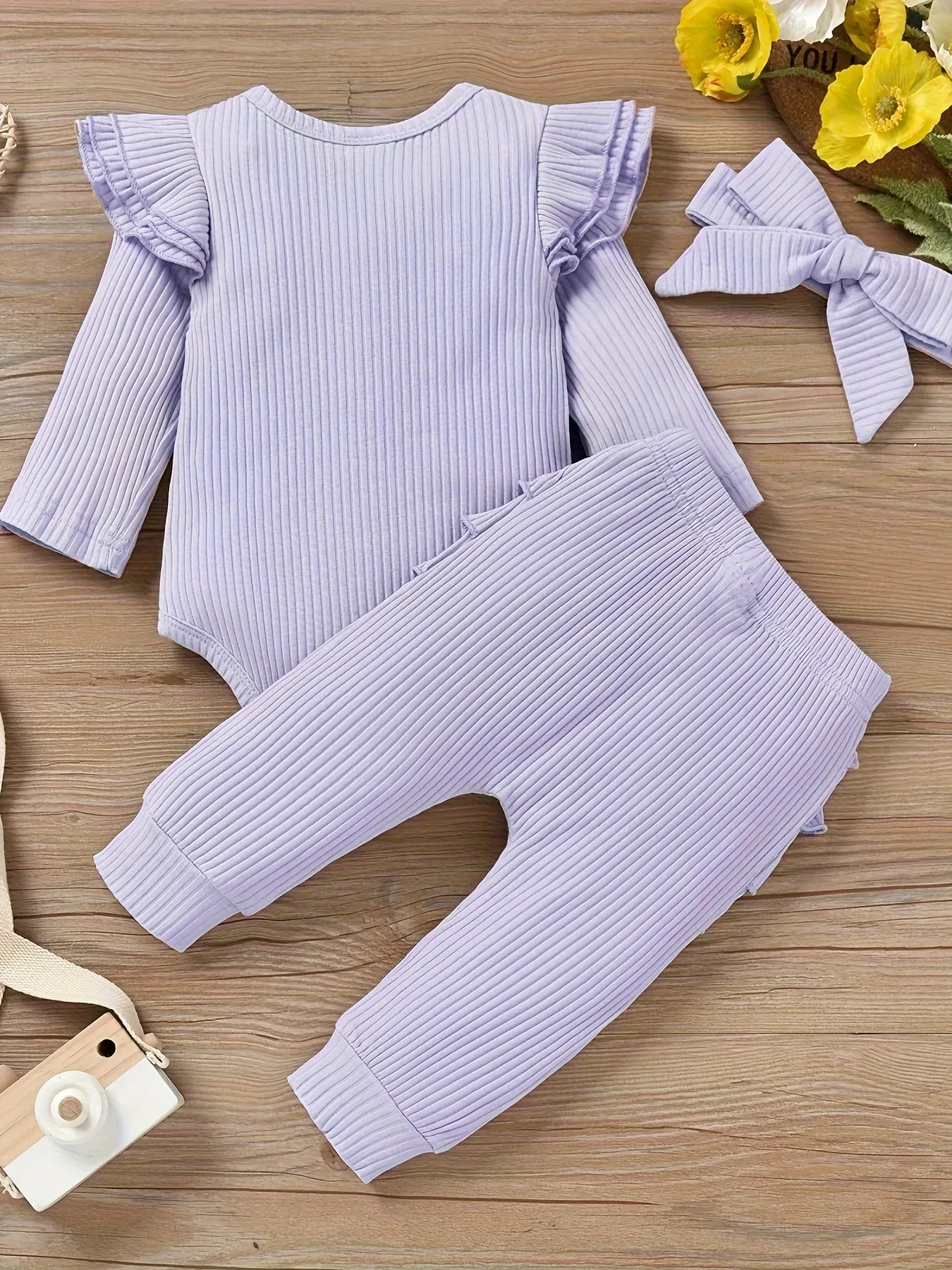 Adorable Infant Girls 3Pc Ruffle Outfits 018 Months