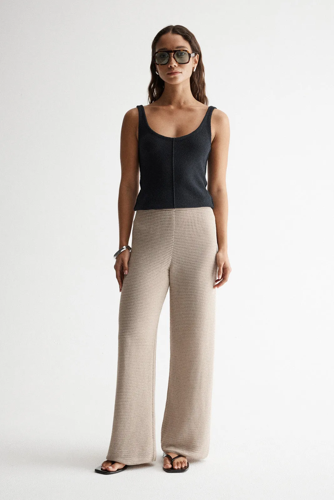 Aspen Crochet Pant Taupe