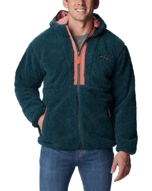 Backbowl Sherpa Hooded Jacket in Night Wave & Faded Peach