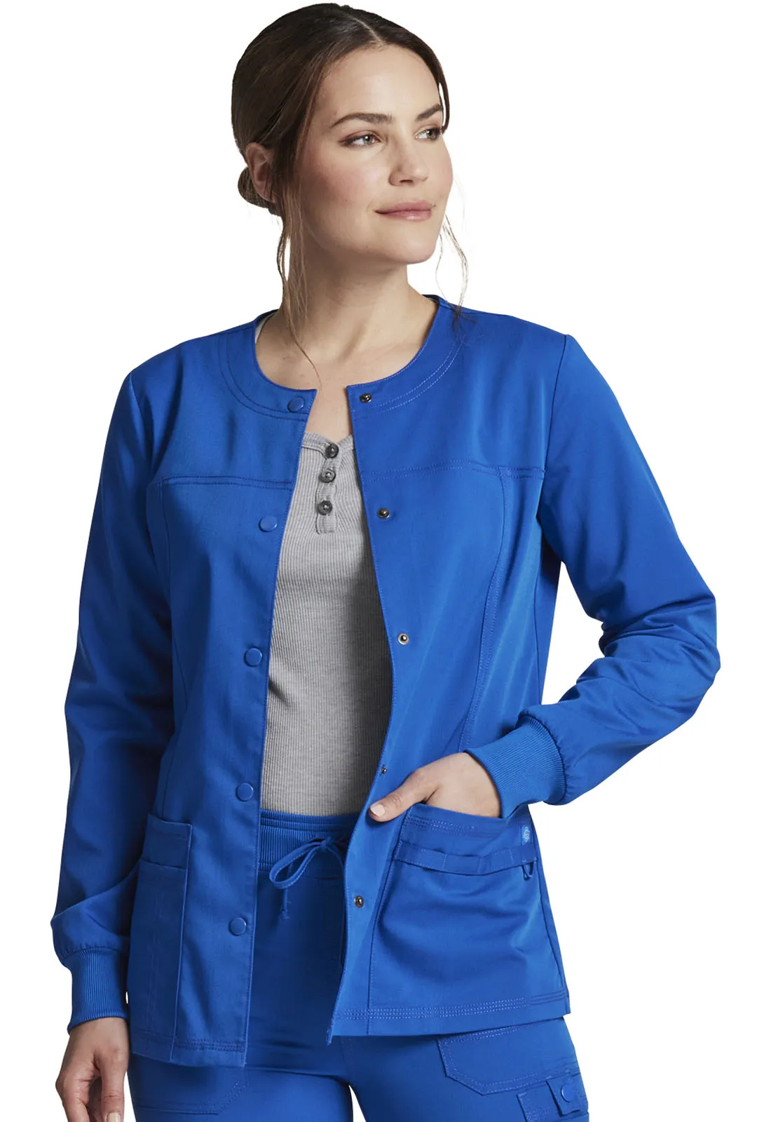 Balance - Women's Snap Front Solid Scrub Jacket