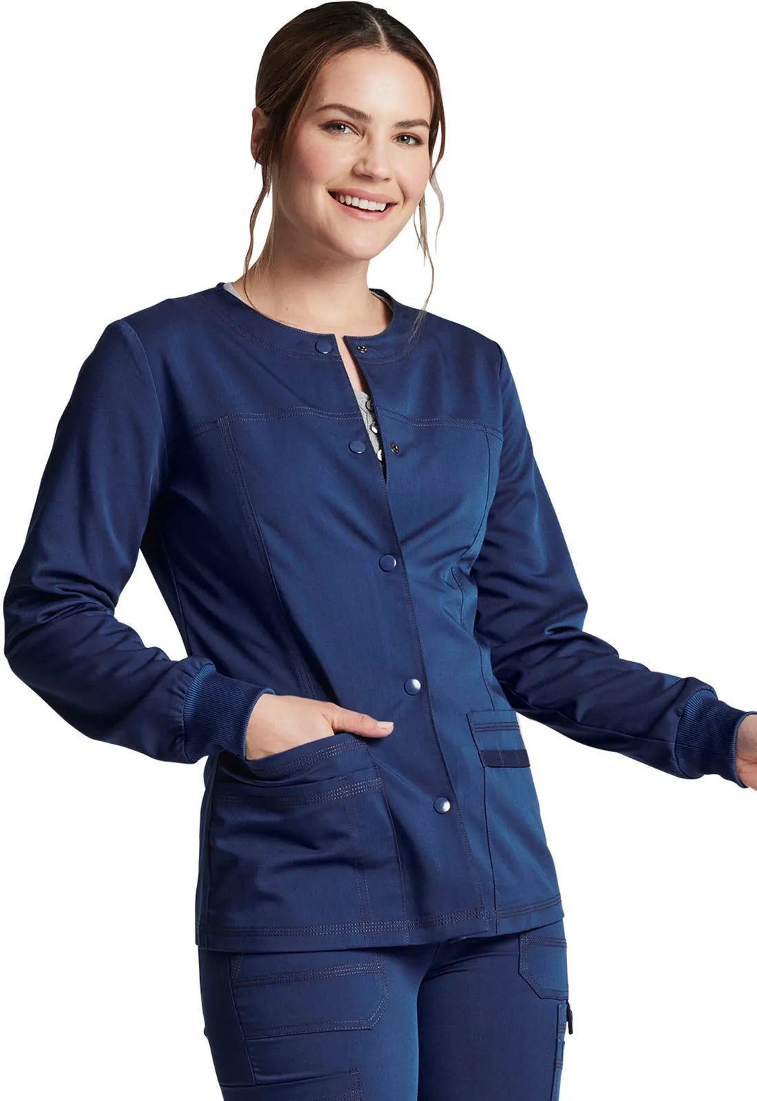 Balance - Women's Snap Front Solid Scrub Jacket