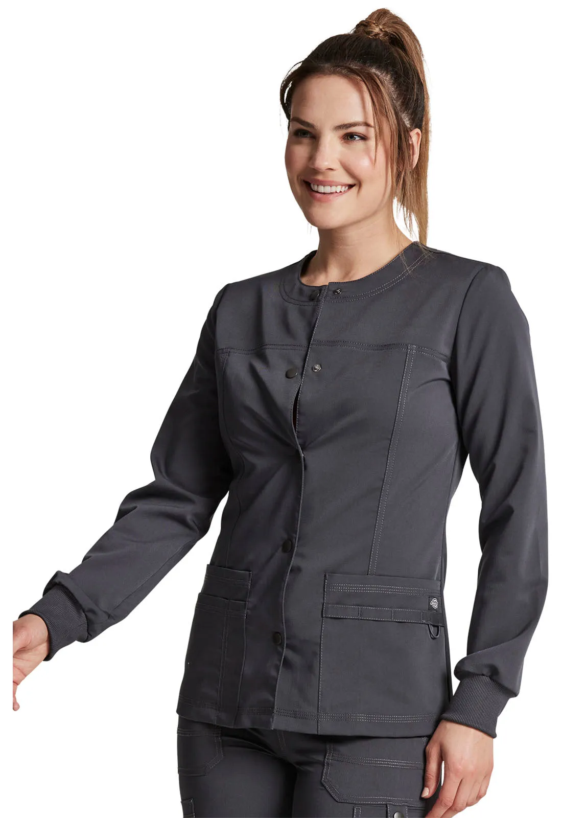 Balance - Women's Snap Front Solid Scrub Jacket