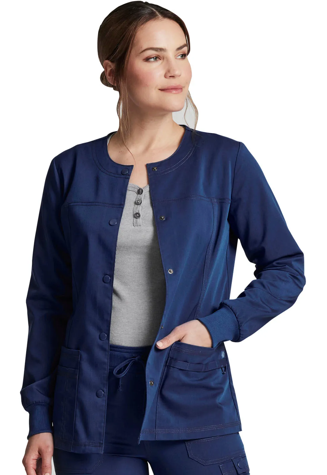 Balance - Women's Snap Front Solid Scrub Jacket