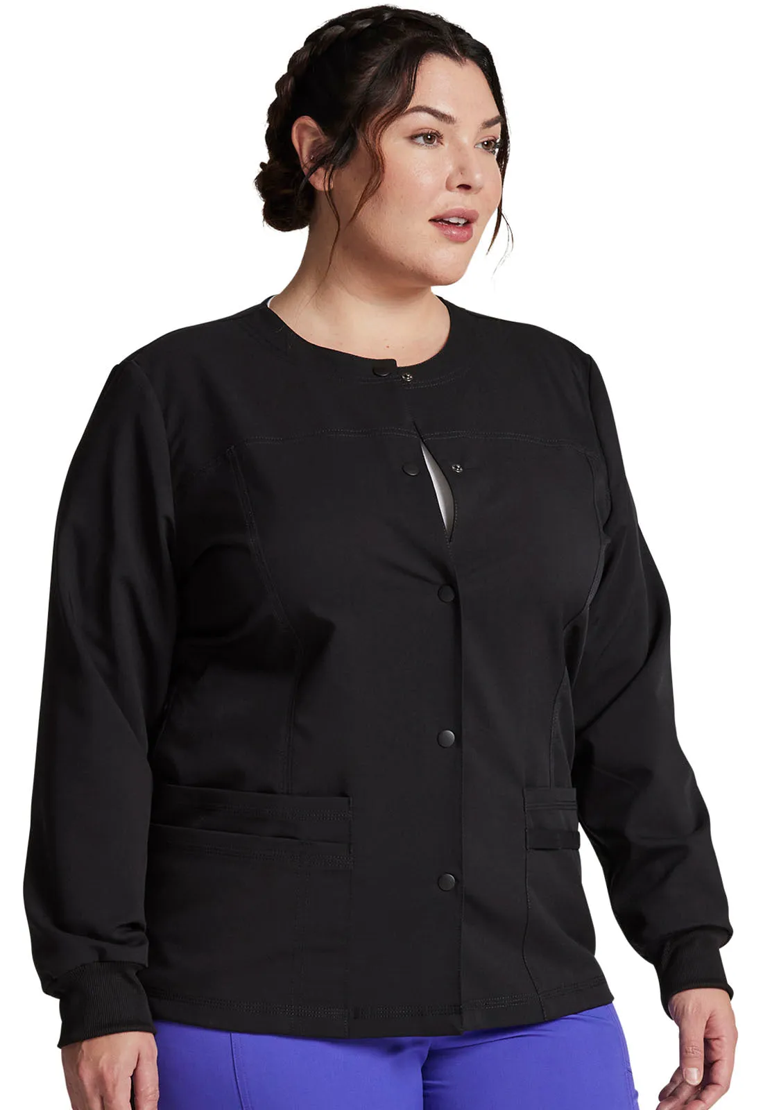 Balance - Women's Snap Front Solid Scrub Jacket