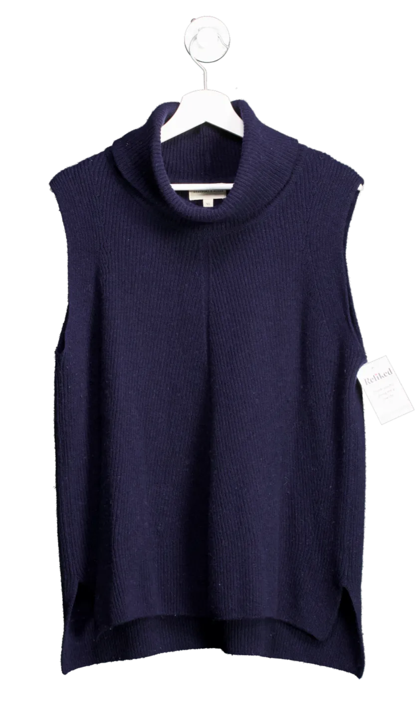 Beaufort & Blake Blue Sleeveless Roll Neck Jumper UK XL