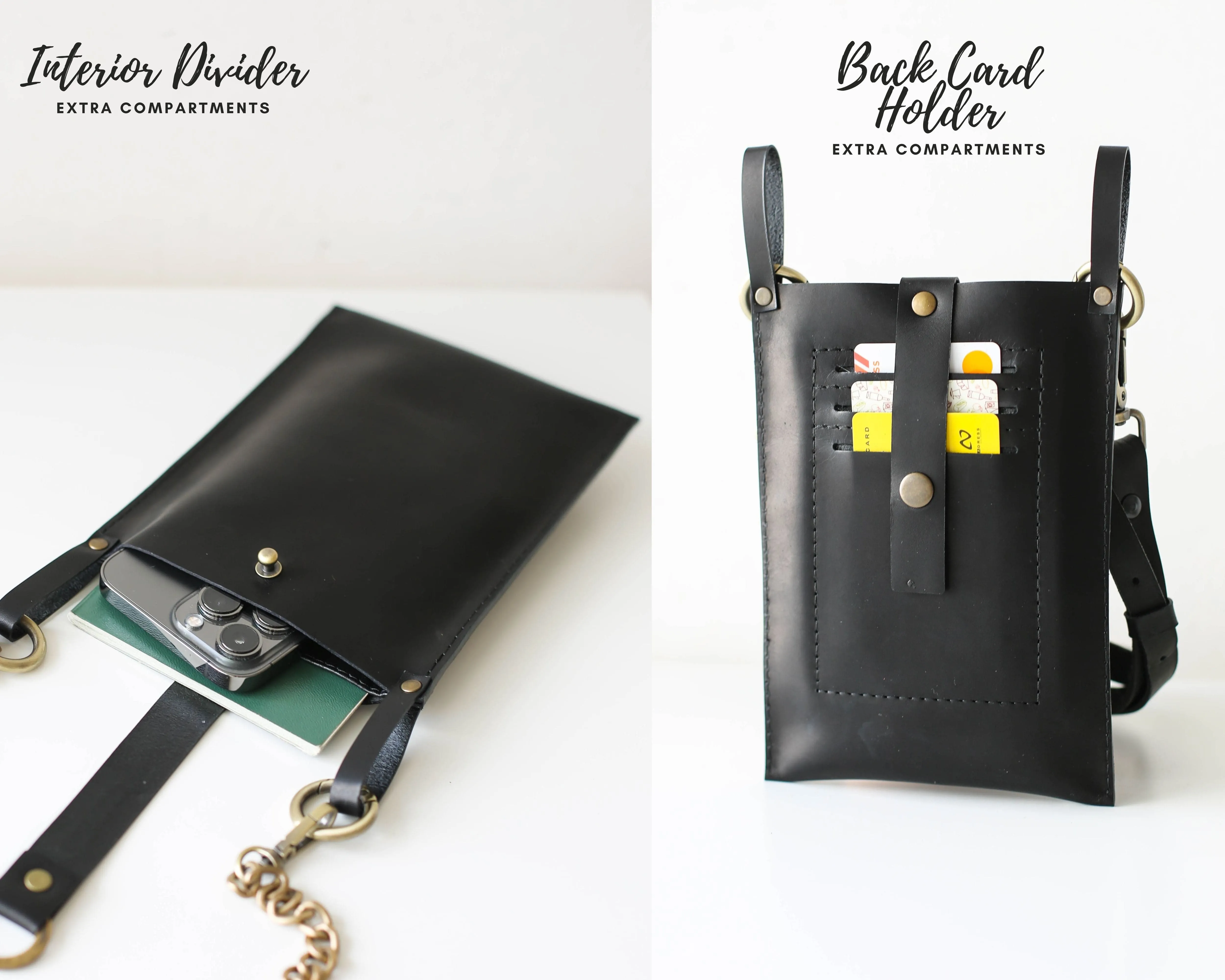 Black Leather Phone Bag