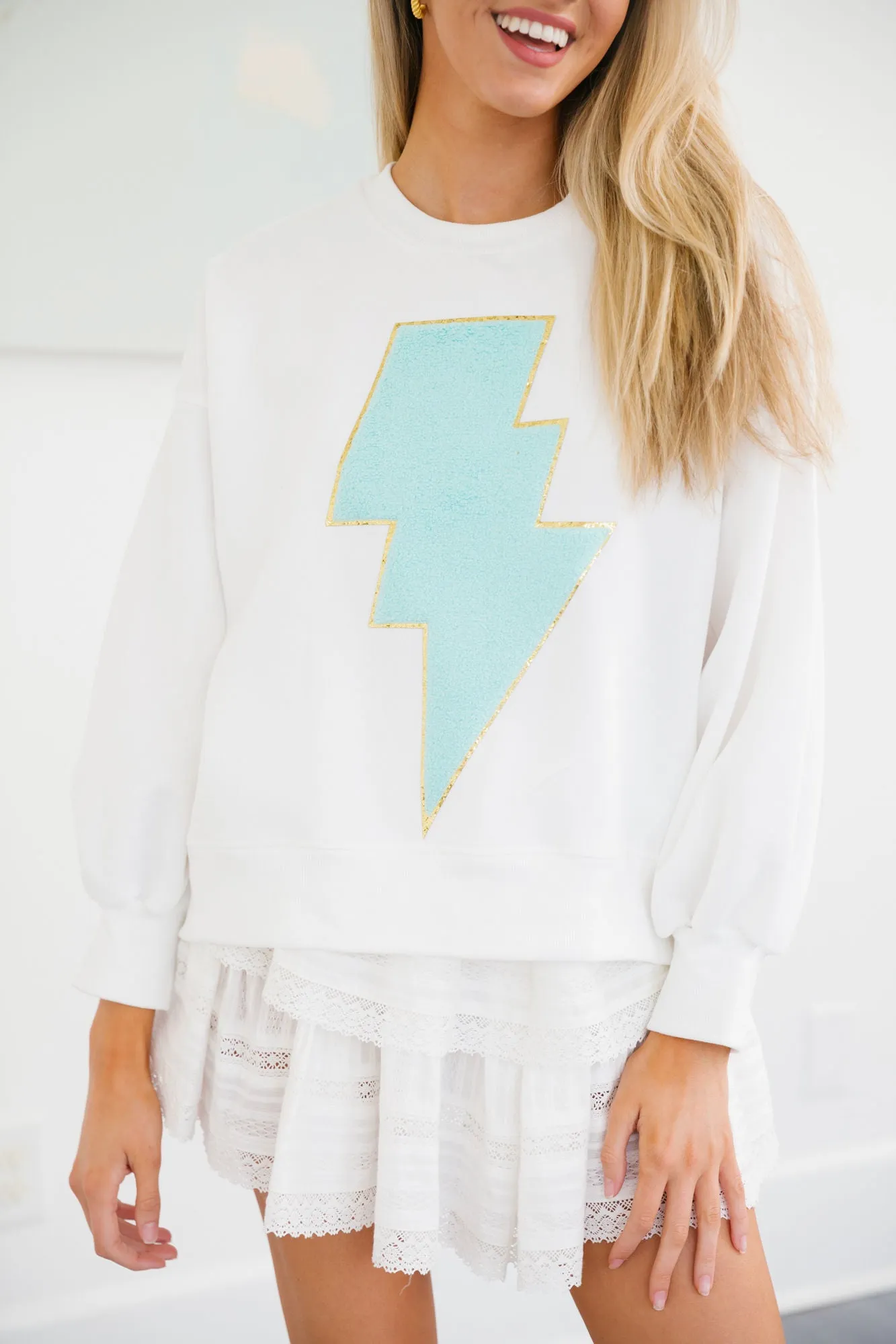 BLUE LIGHTNING IVORY PULLOVER