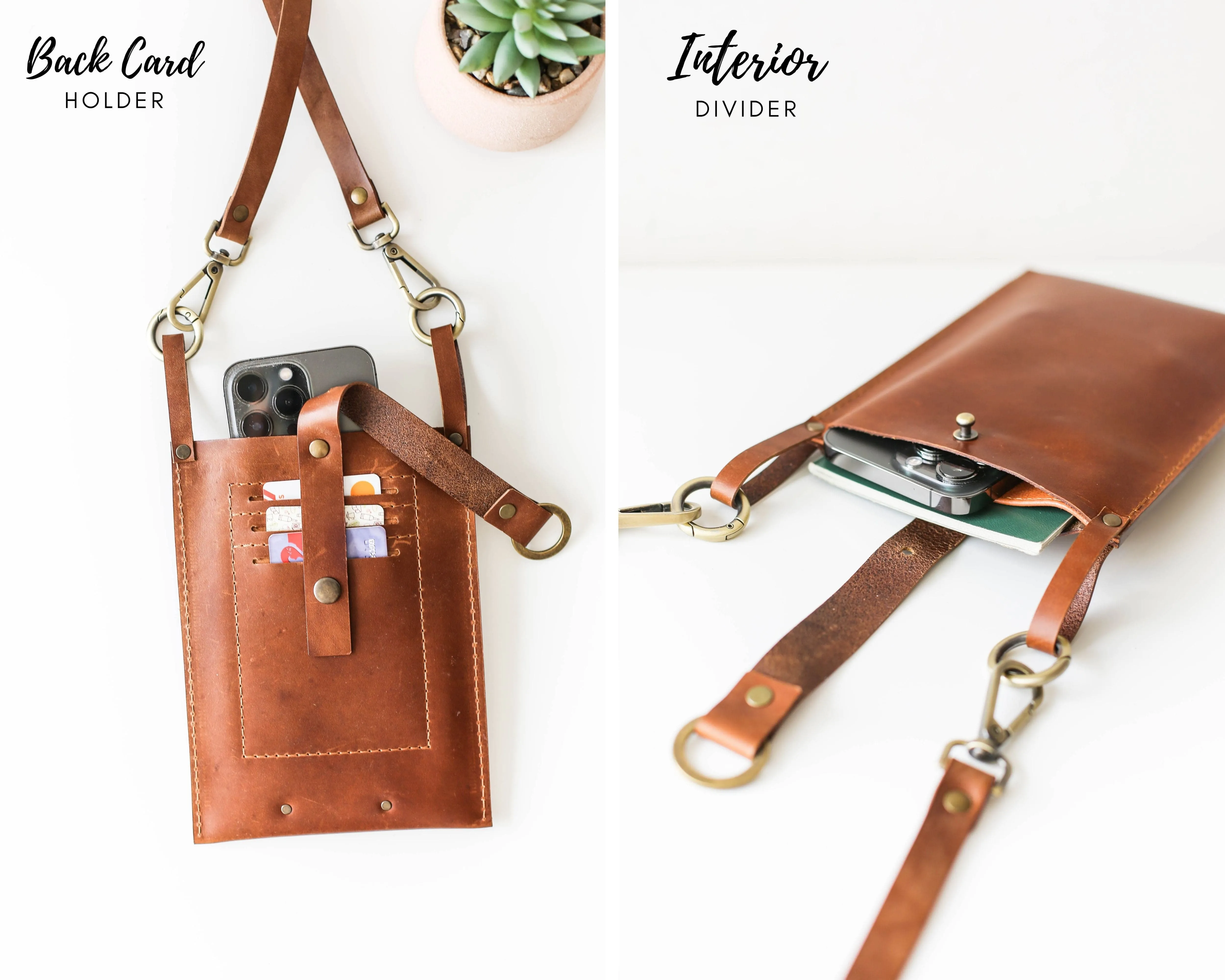 Brown Leather Phone Bag