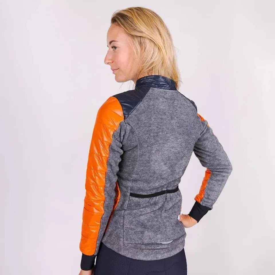 CAFE DU CYCLISTE Albertine Women Thermal Jacket - Orange/Navy