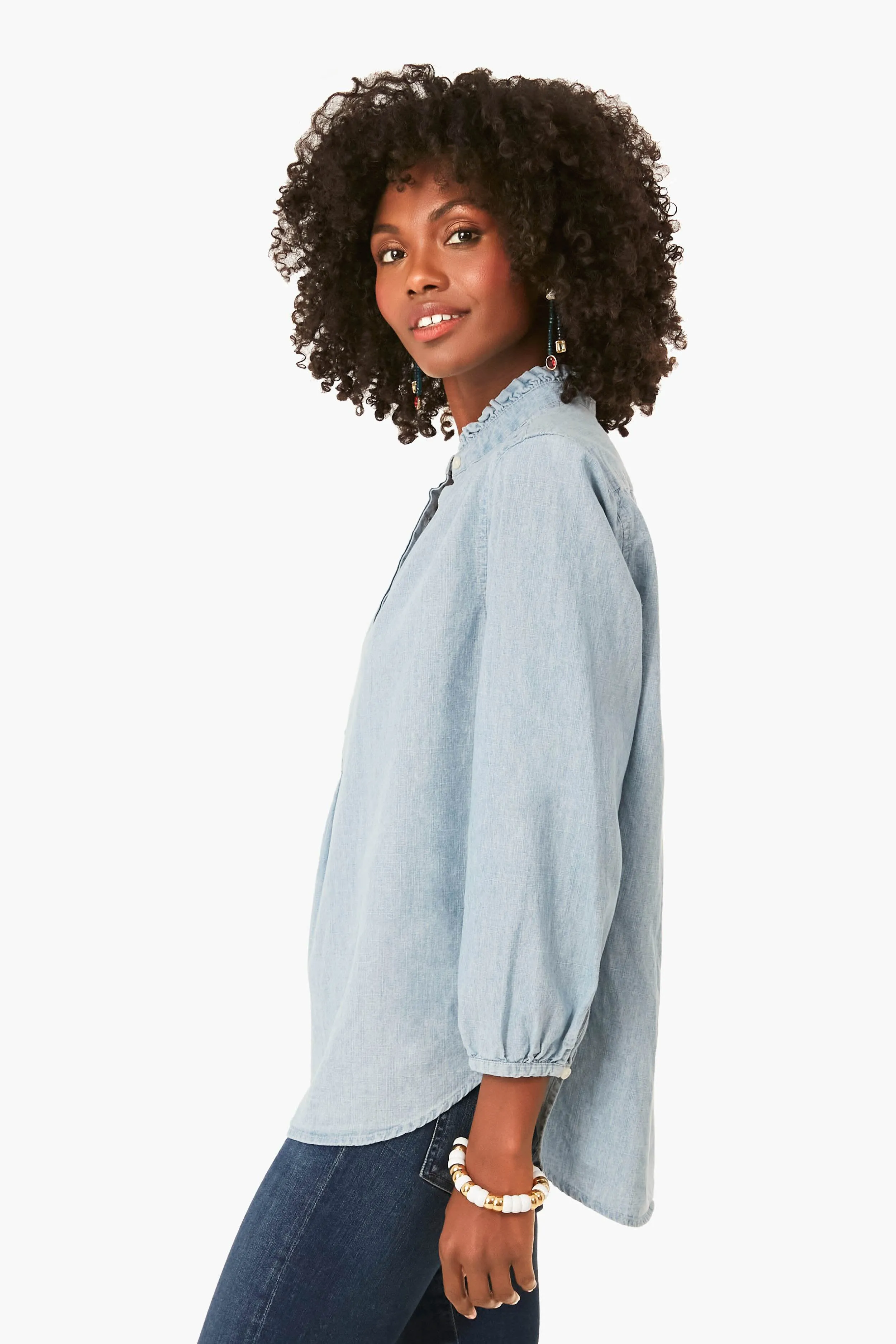 Chambray Sara B Henley Shirt