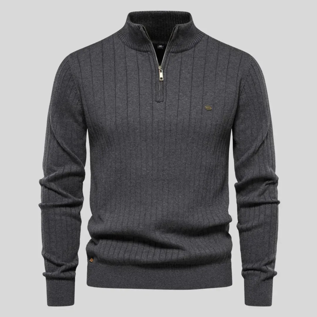 Charles™ Classic Neck Zip Men Sweater