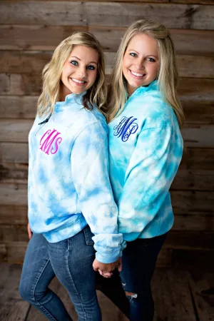 Charles River Tie Dye Quarterzip Monogrammed Sweatshirt - 2020