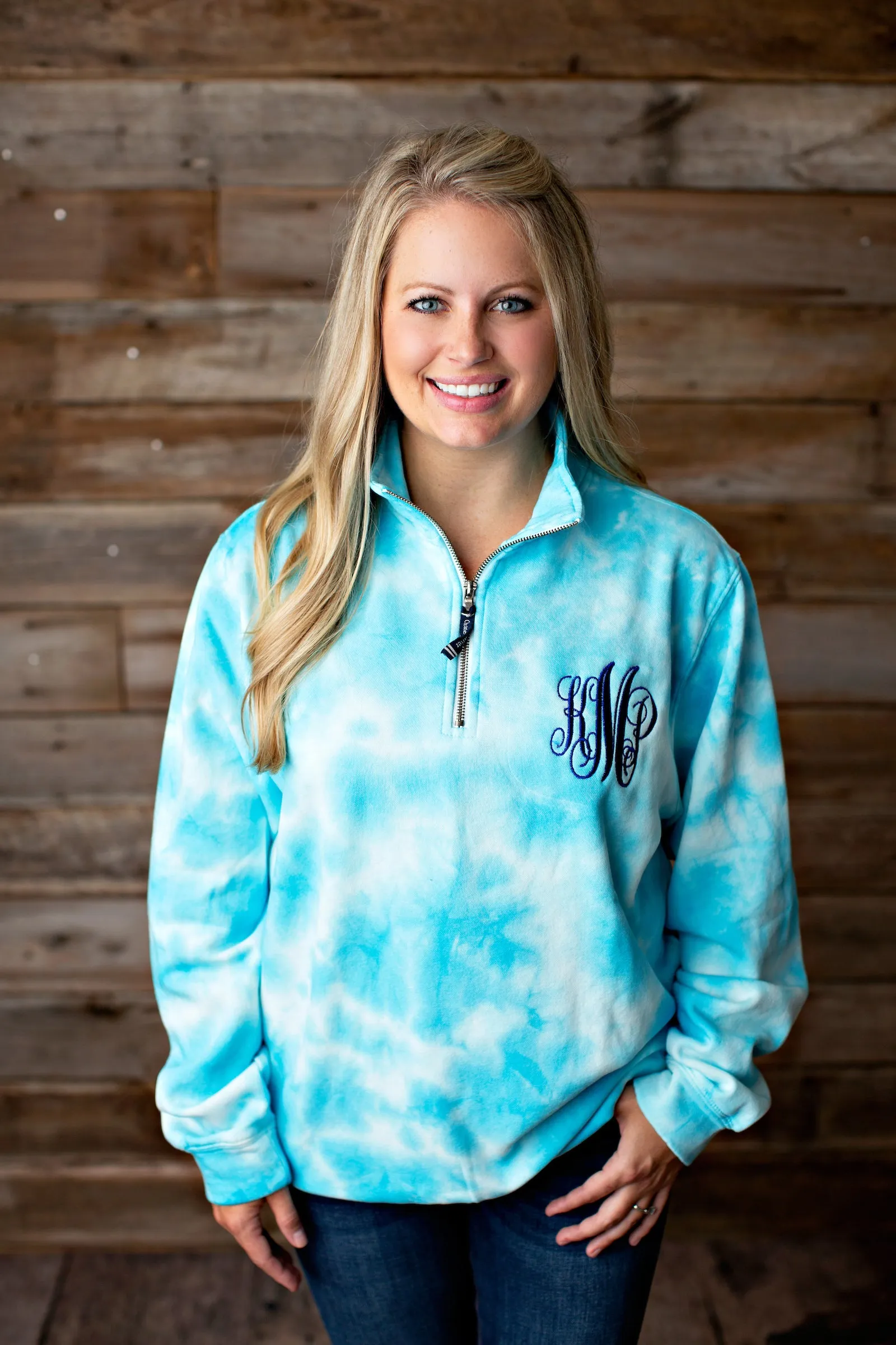 Charles River Tie Dye Quarterzip Monogrammed Sweatshirt - 2020