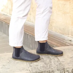 Chelsea Boots Handmade Navy Blue Barefoot Women's