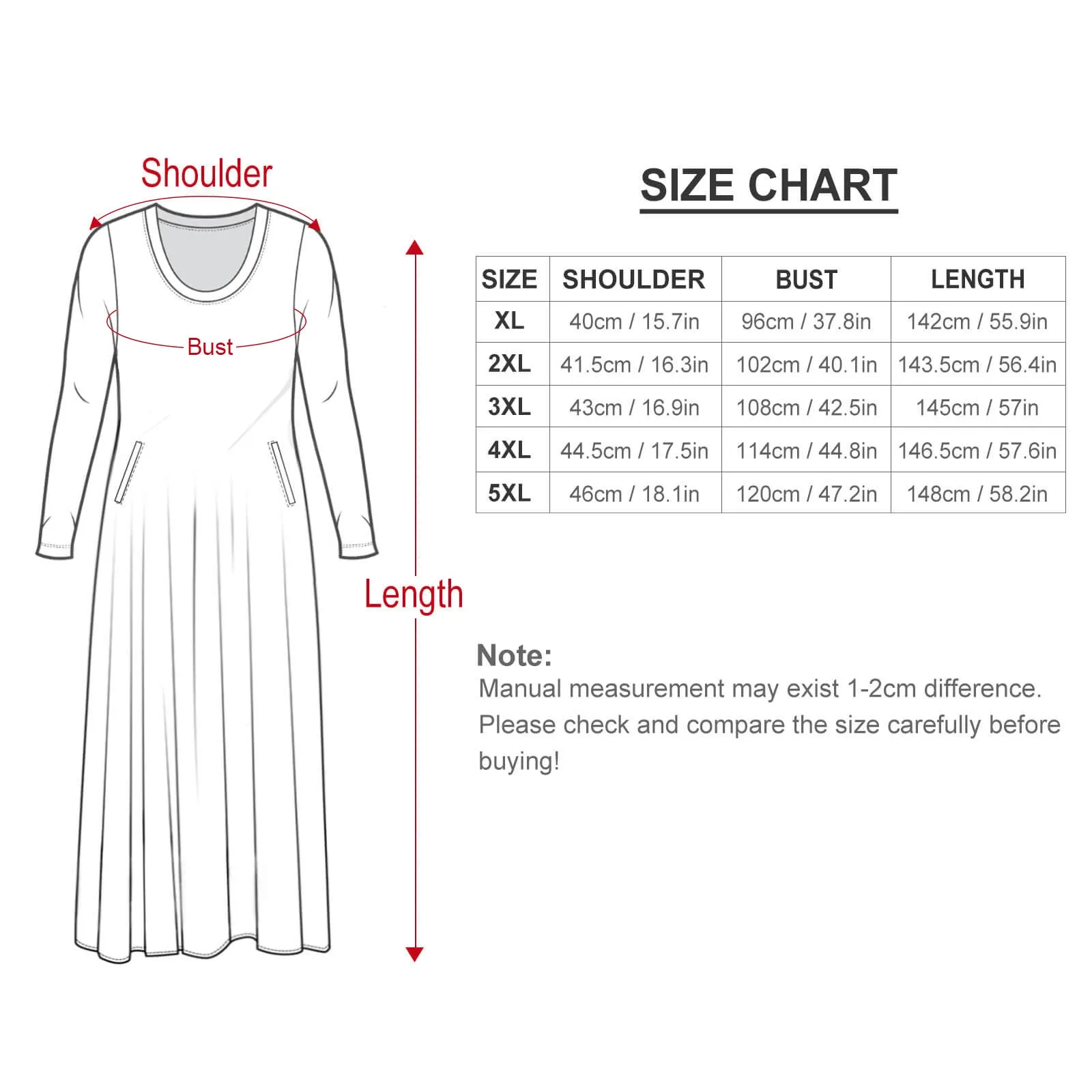 Christmas Peppermint Plus Size Loose-Fit Long Sleeve Dress