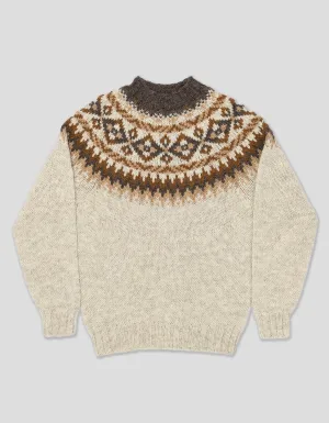 CHUNKY FAIR ISLE SWEATER - TAN