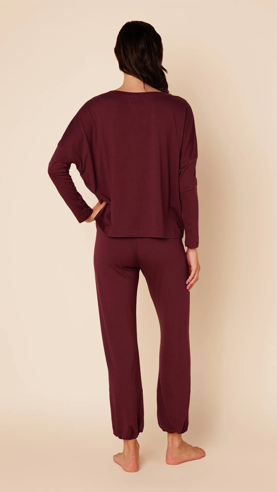 Classic Pima Knit Pullover Set - Mulled Wine