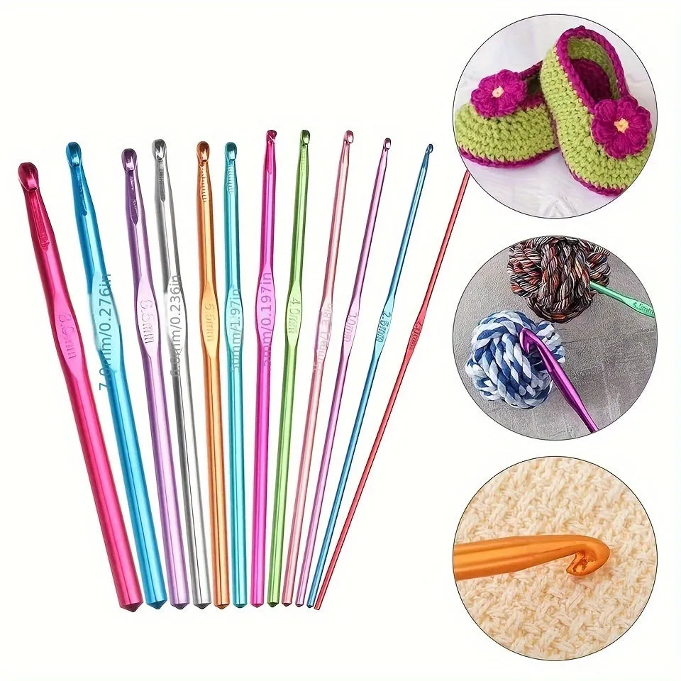 Colorful Aluminum Crochet Hooks for Beginners  Experienced Lovers