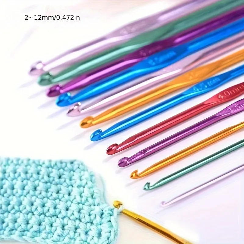 Colorful Aluminum Crochet Hooks for Beginners  Experienced Lovers