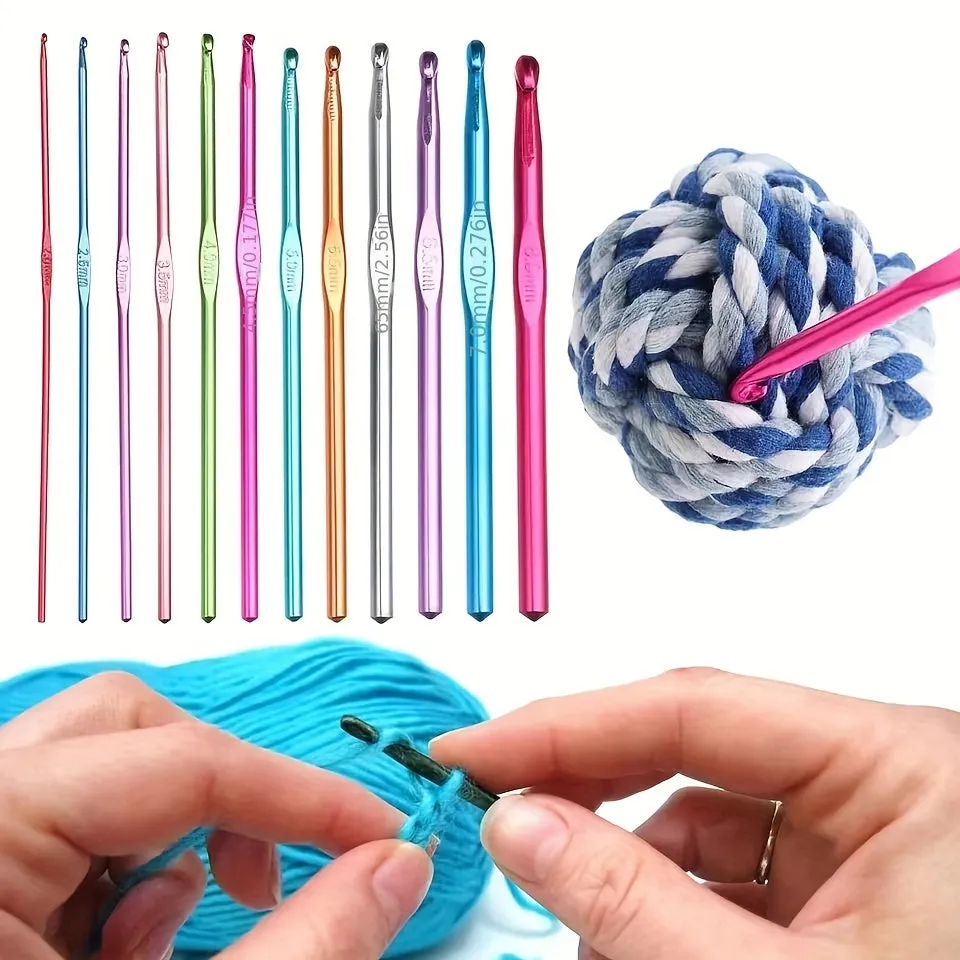 Colorful Aluminum Crochet Hooks for Beginners  Experienced Lovers