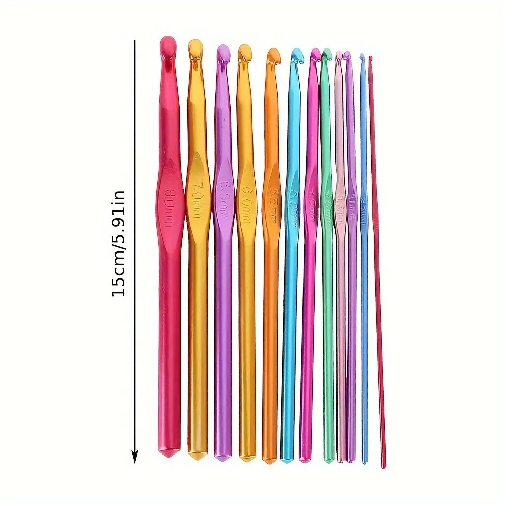 Colorful Aluminum Crochet Hooks for Beginners  Experienced Lovers