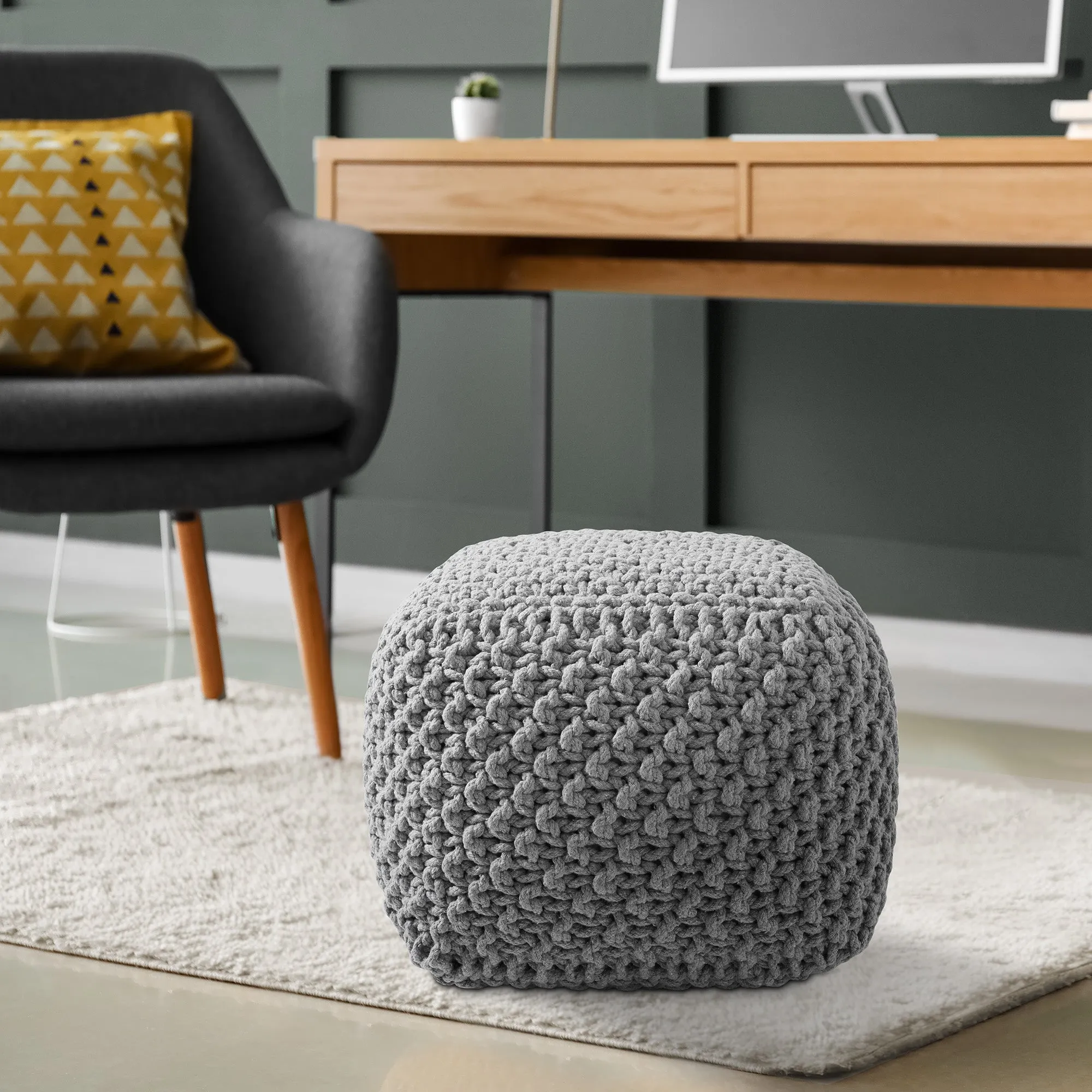 Cotton Pouf Ottomans