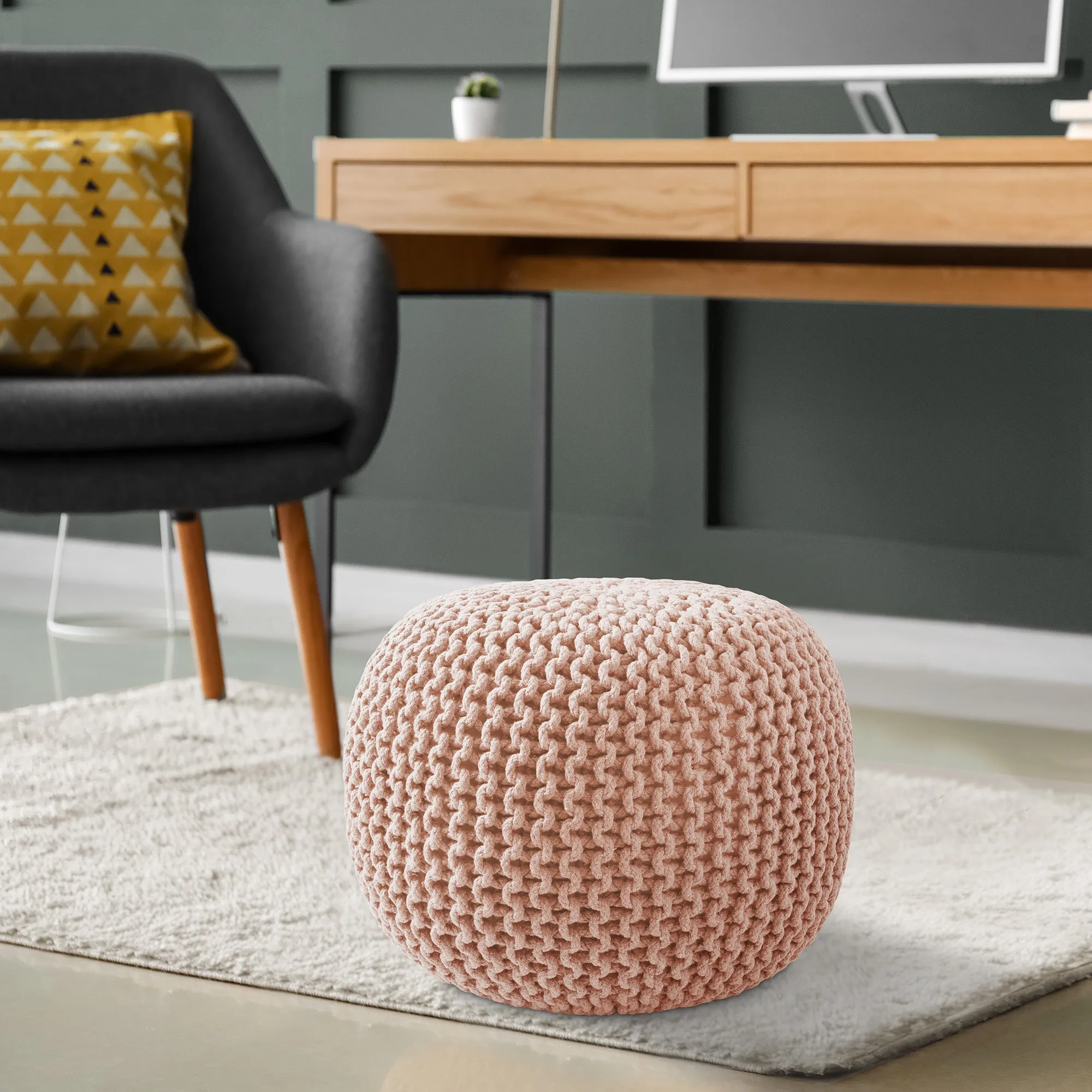 Cotton Pouf Ottomans