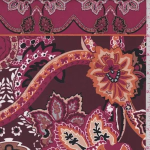 Cranberry/Orange Baroque Crepe Georgette Fabric