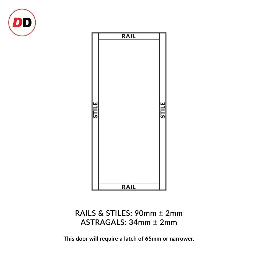 EasiKit Internal Door and Frame Kit - Baltimore 1 Panel Solid Wood Internal Door - Premium Primed - Colour Options