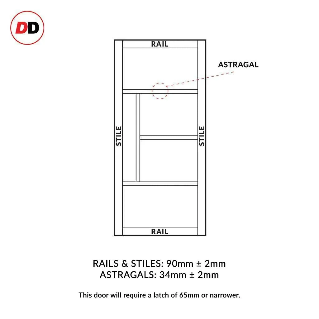 EasiKit Internal Door and Frame Kit - Boston 4 Panel Solid Wood Internal Door - Premium Primed - Colour Options