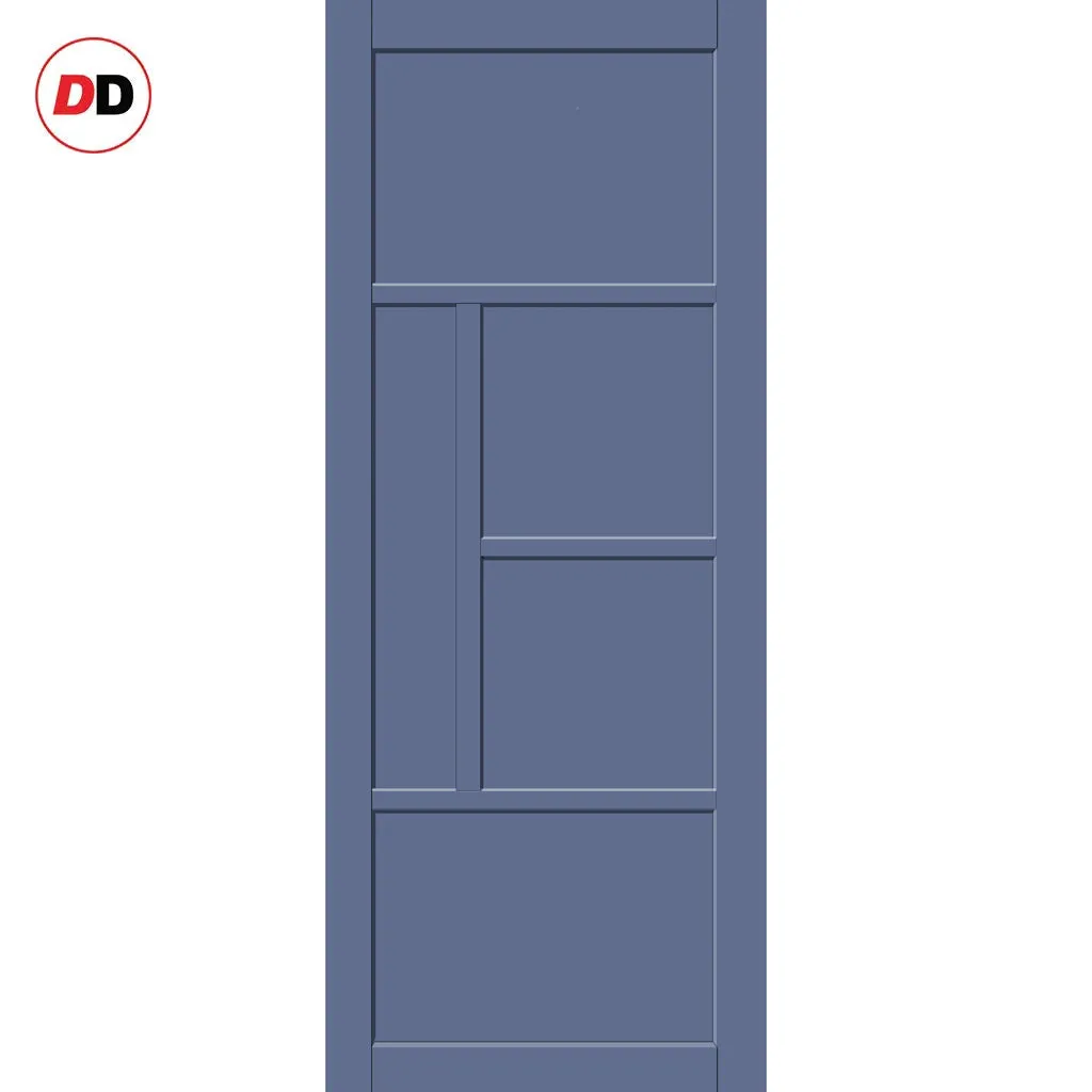 EasiKit Internal Door and Frame Kit - Boston 4 Panel Solid Wood Internal Door - Premium Primed - Colour Options