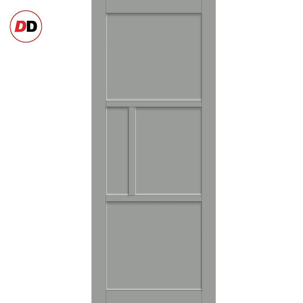 EasiKit Internal Door and Frame Kit - Breda 4 Panel Solid Wood Internal Door - Premium Primed - Colour Options