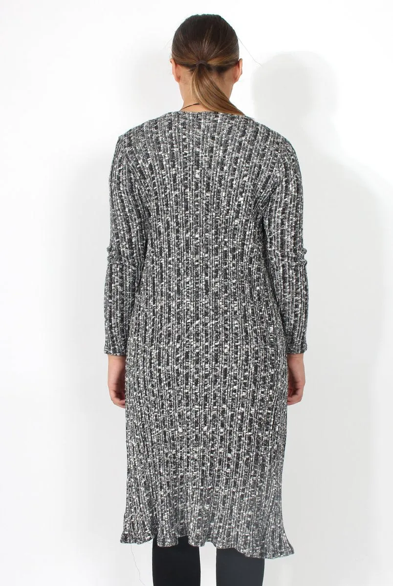 Elena Knitted Grey Long Length Jacket