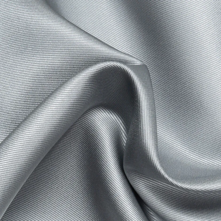 Elephant Grey Pure Silk Faille