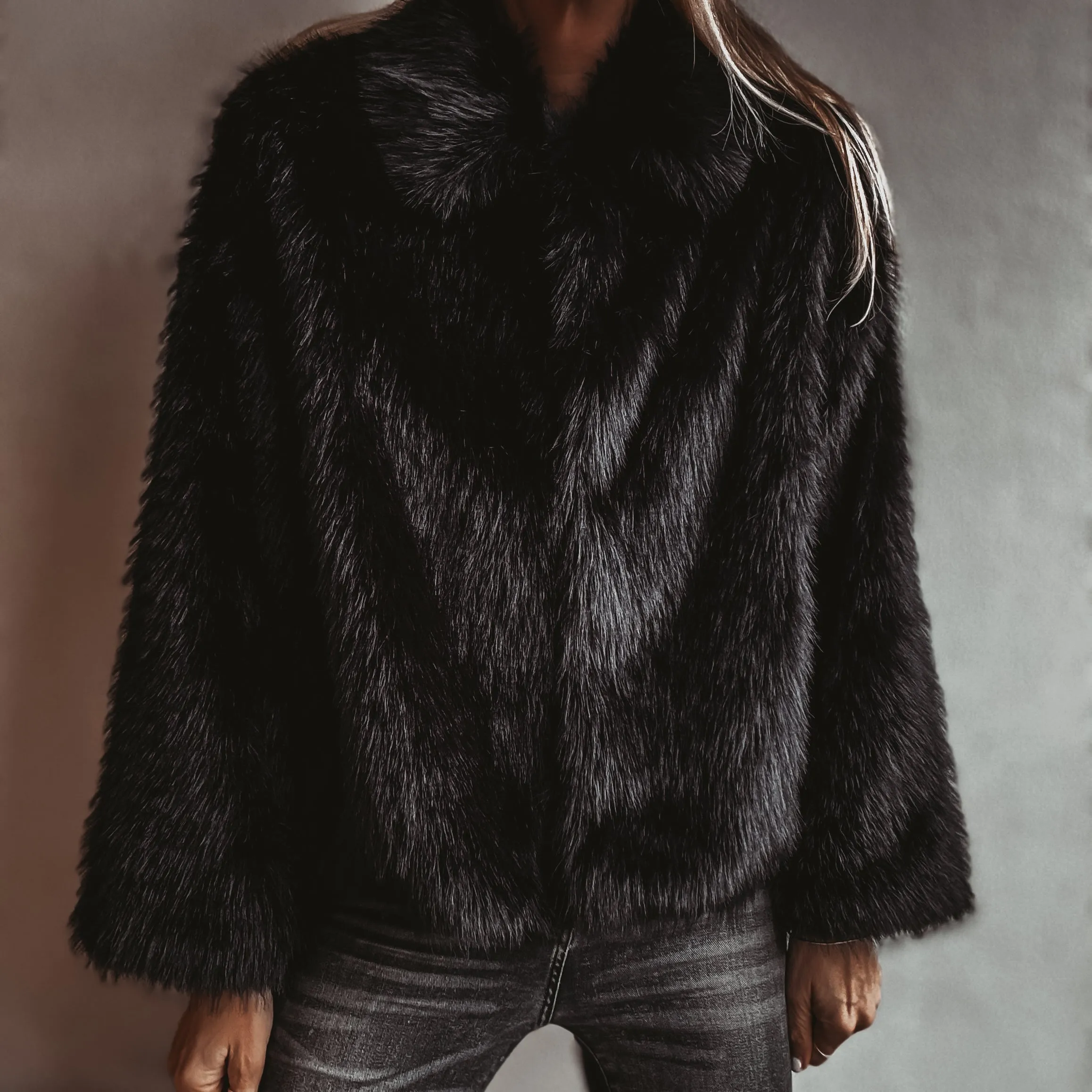 Faux fur BLACK jacket *NEW*