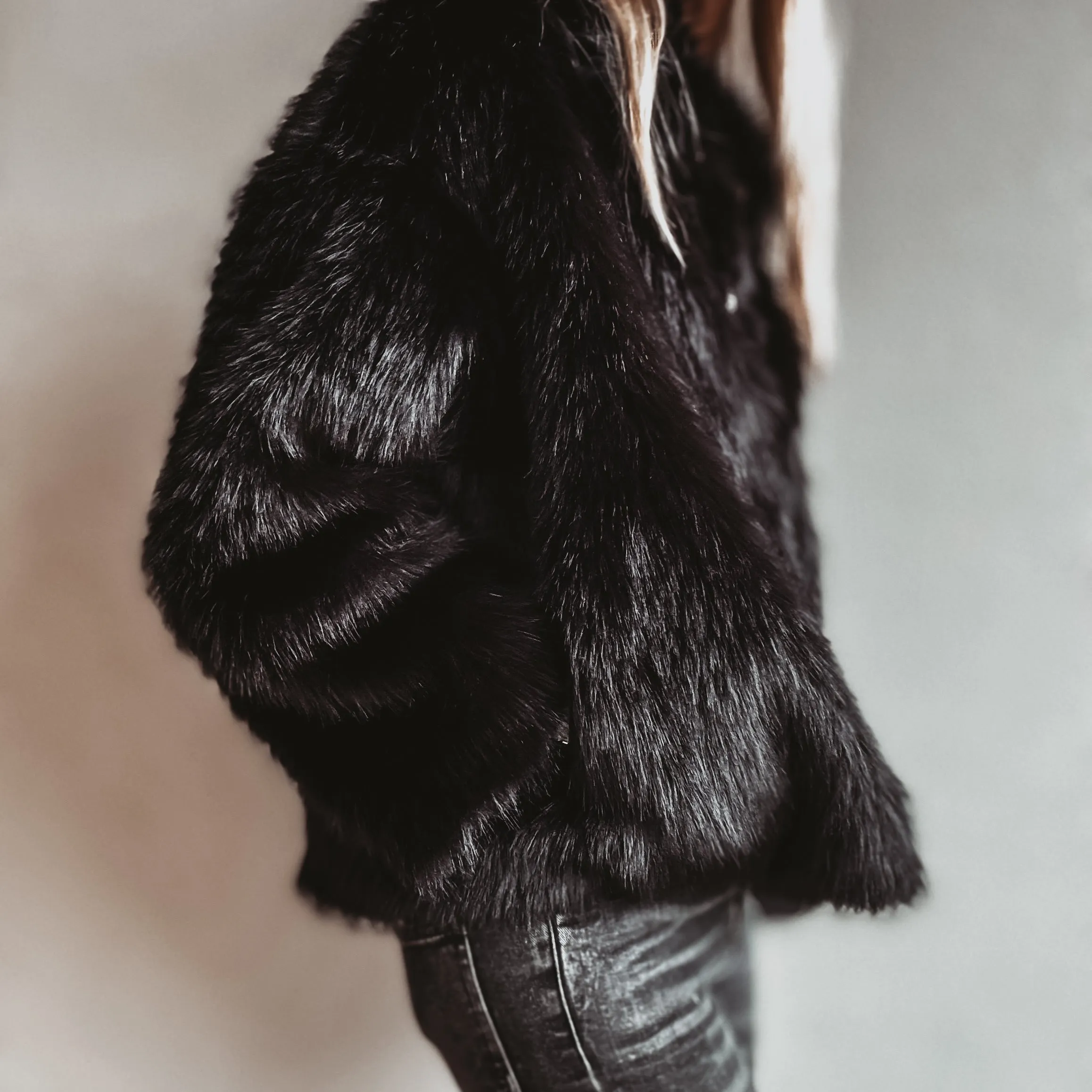 Faux fur BLACK jacket *NEW*