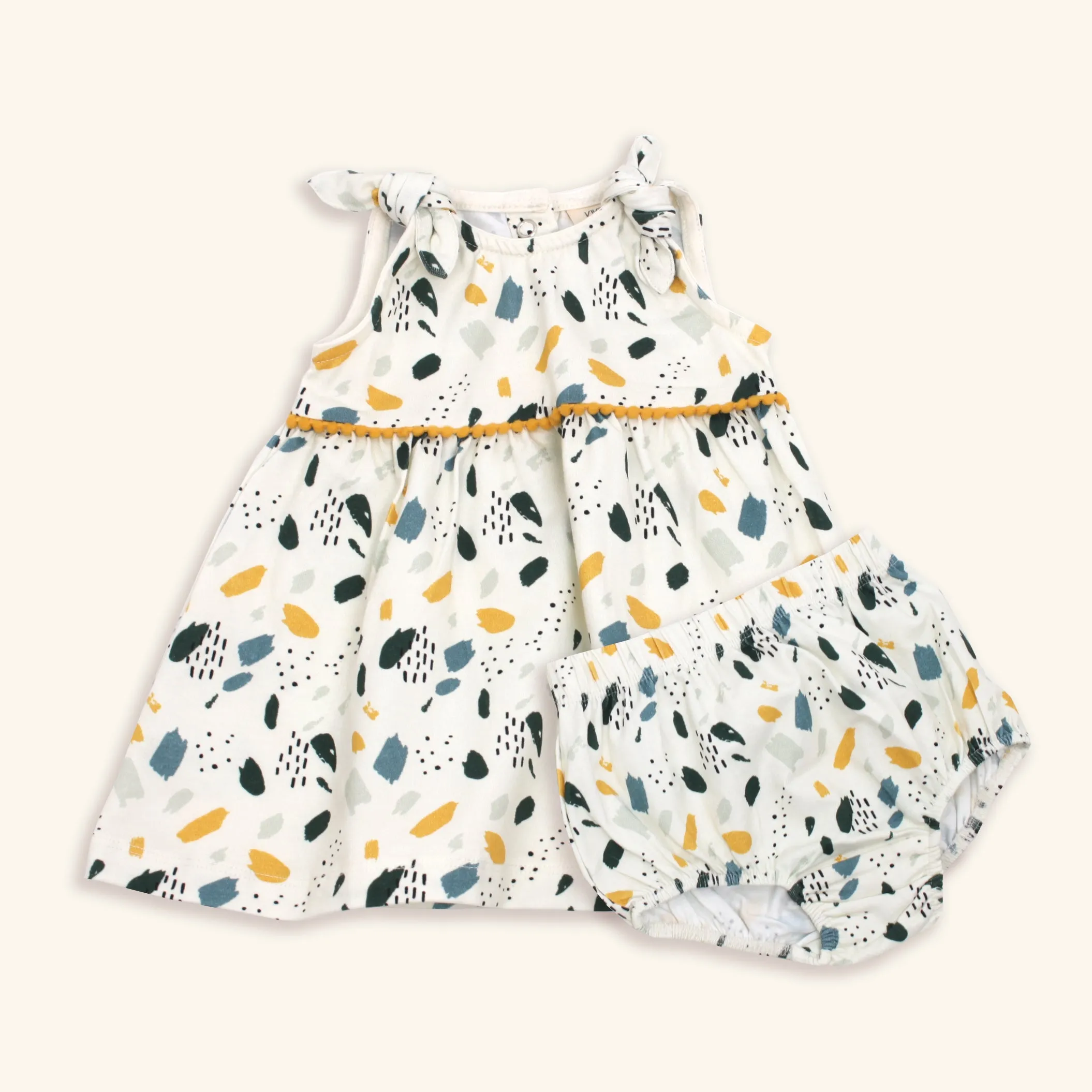 Florence Bloom Shoulder Knot Dress Bloomer SET (Organic Cotton)