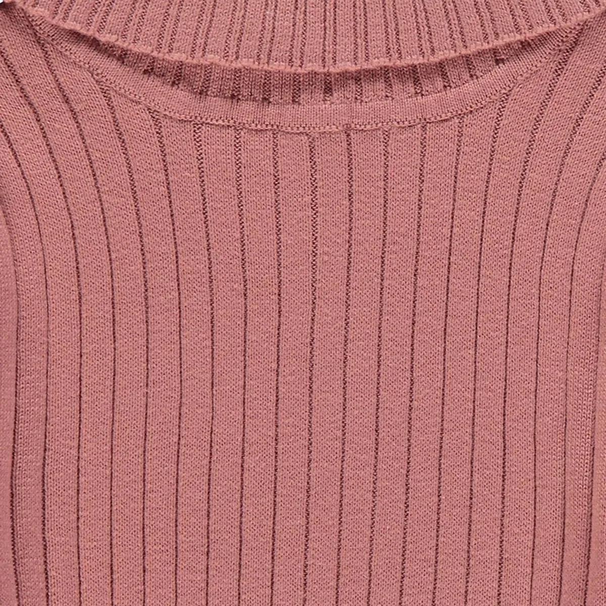 Girls Rib Knit Roll Neck Top