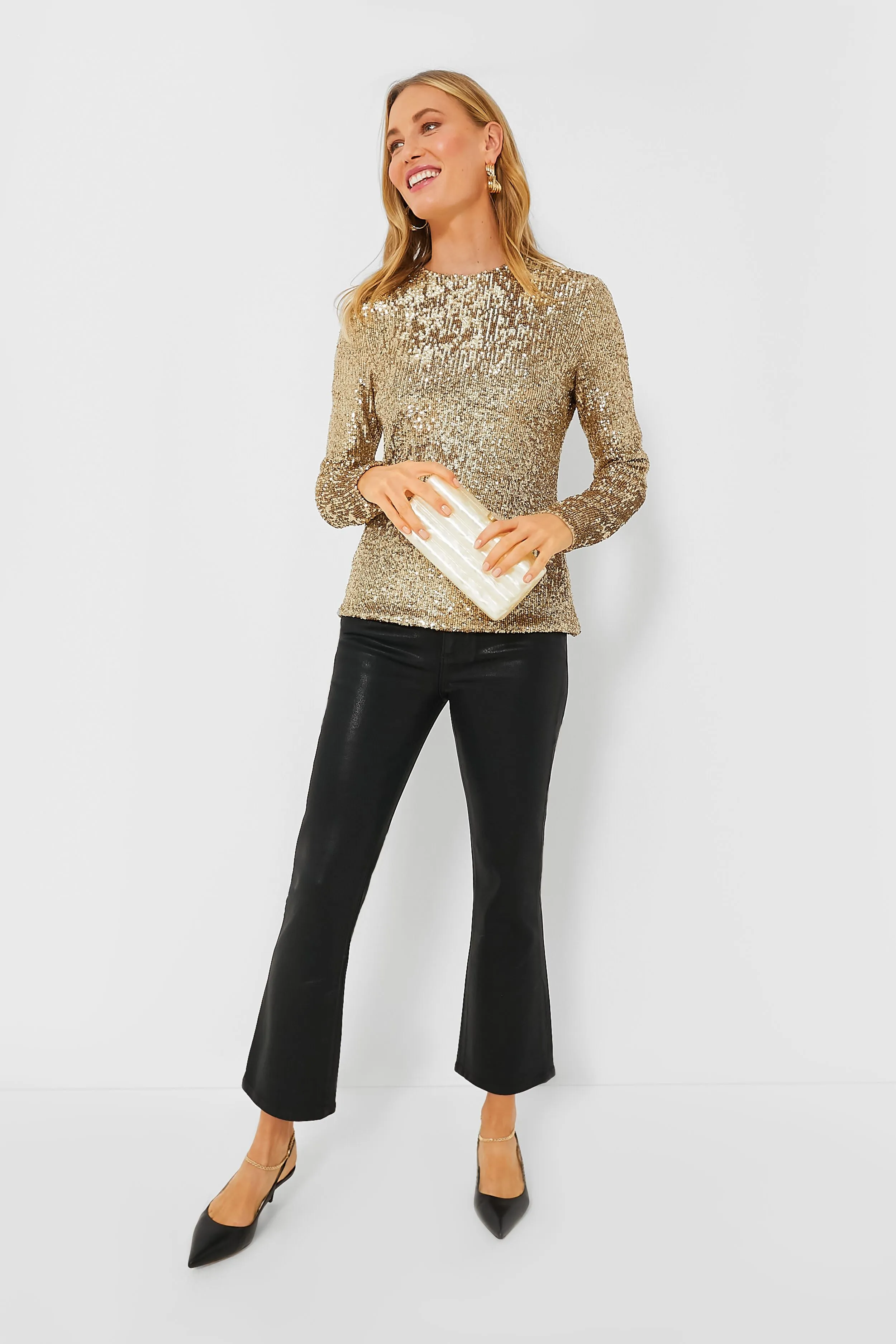 Gold Elvira Sequin Blouse