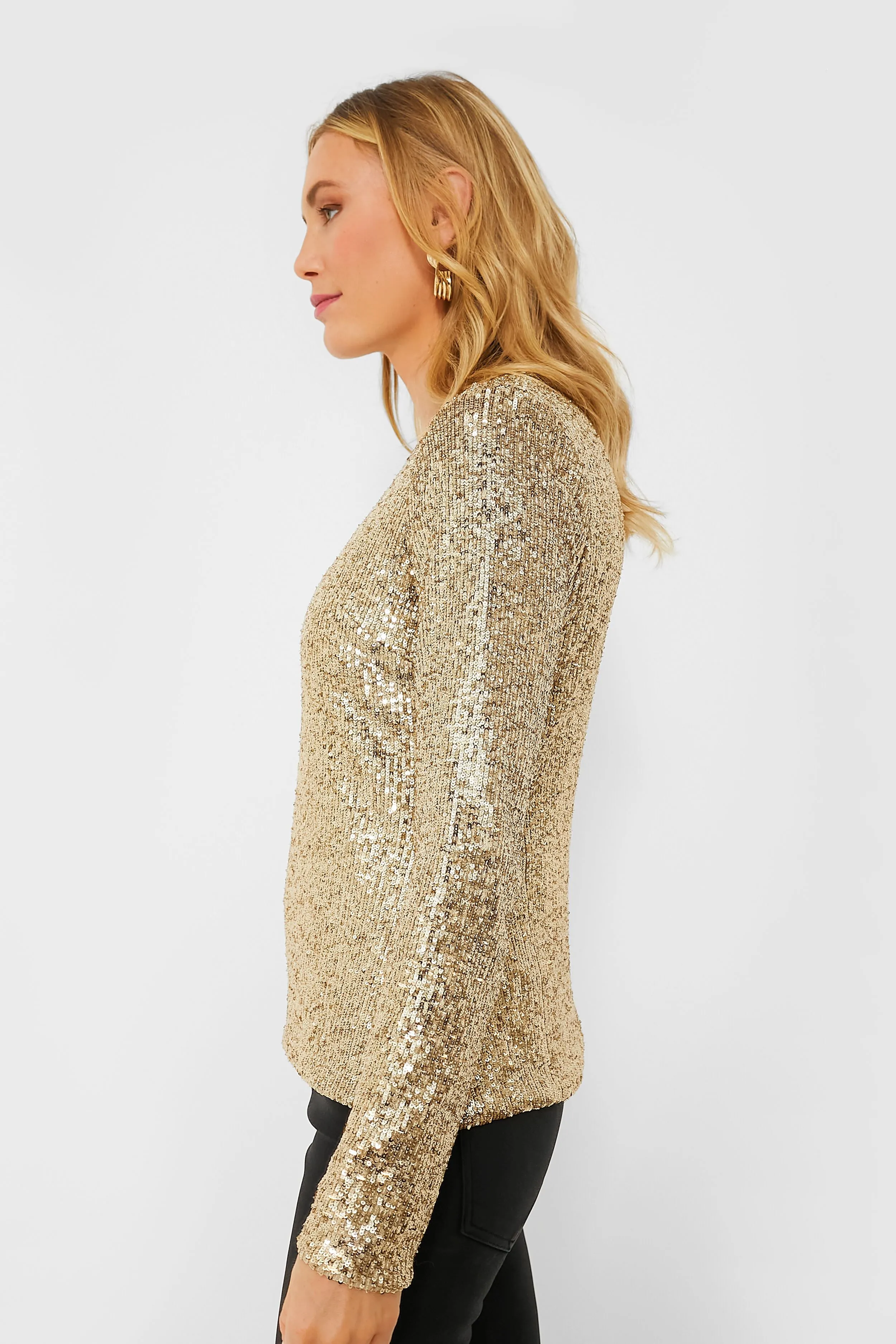 Gold Elvira Sequin Blouse