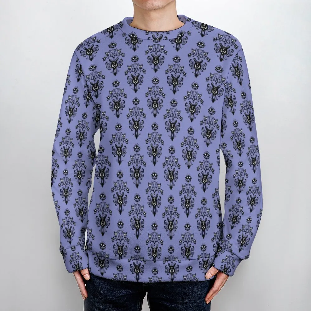 Haunted Mansion Wallpaper Unisex Crewneck Sweater