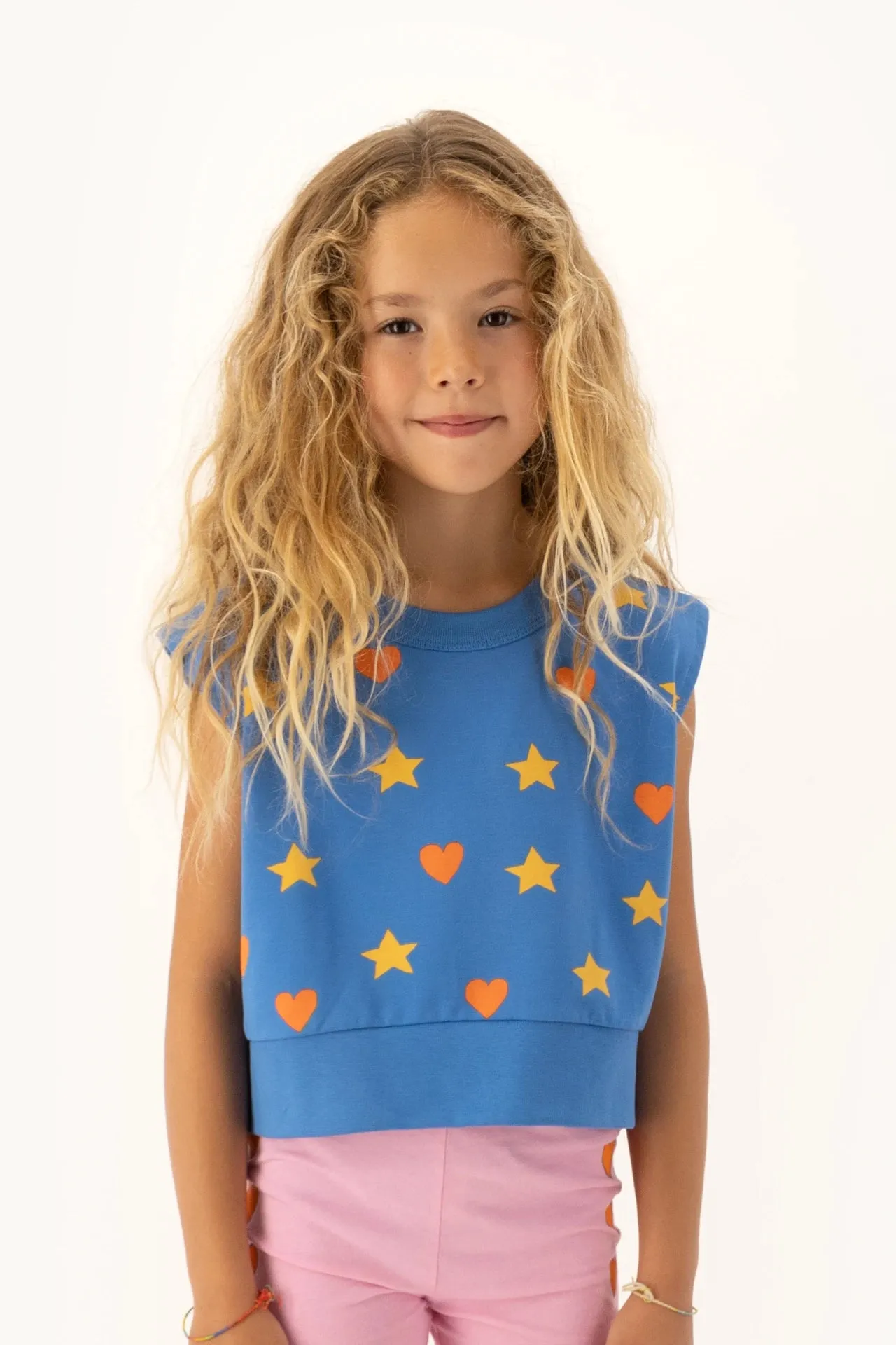 Hearts Stars Sleeveless Sweatshirt