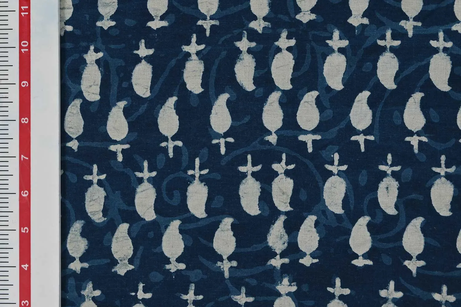 Indigo Blue & White Motifs Cotton Fabric