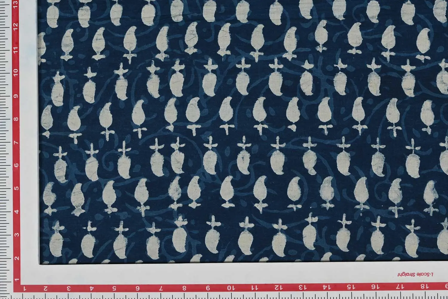 Indigo Blue & White Motifs Cotton Fabric