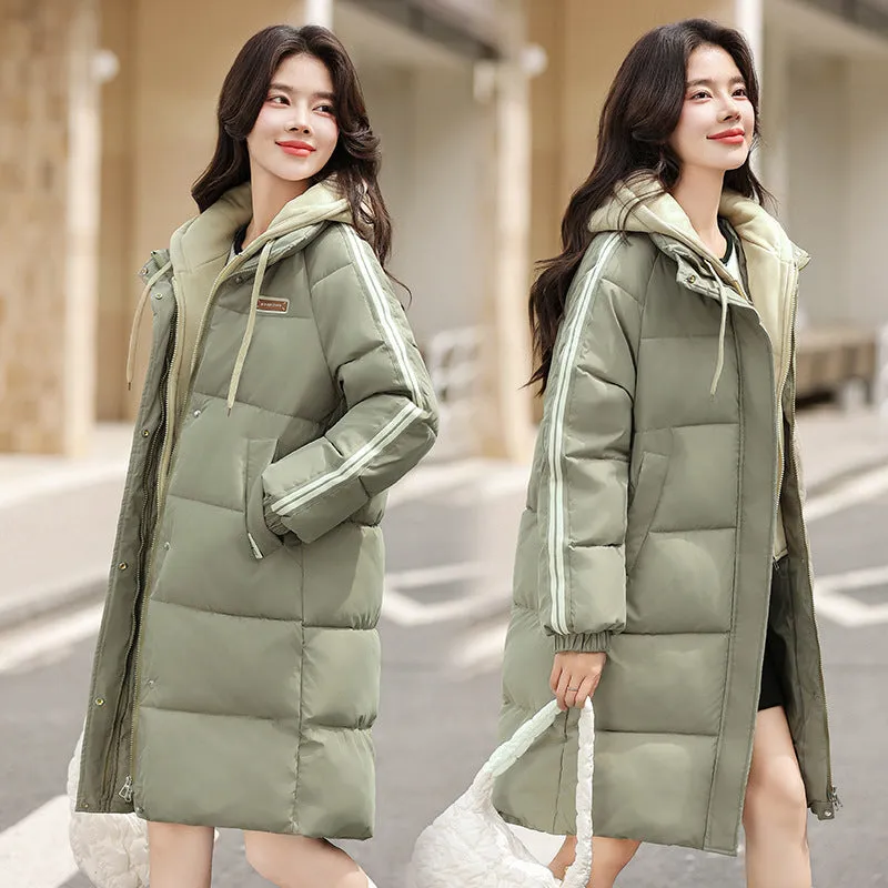 Korean Style Mid-length Loose Cotton Coat Cotton Coat Jacket