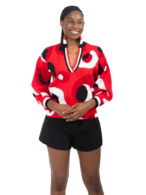 Lolli Sweater - Red Collegiate Cheetah